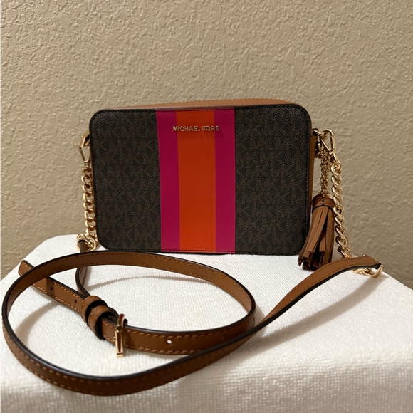 Michael Kors Brown and Orange Crossbody Bag - Picture 1 of 7